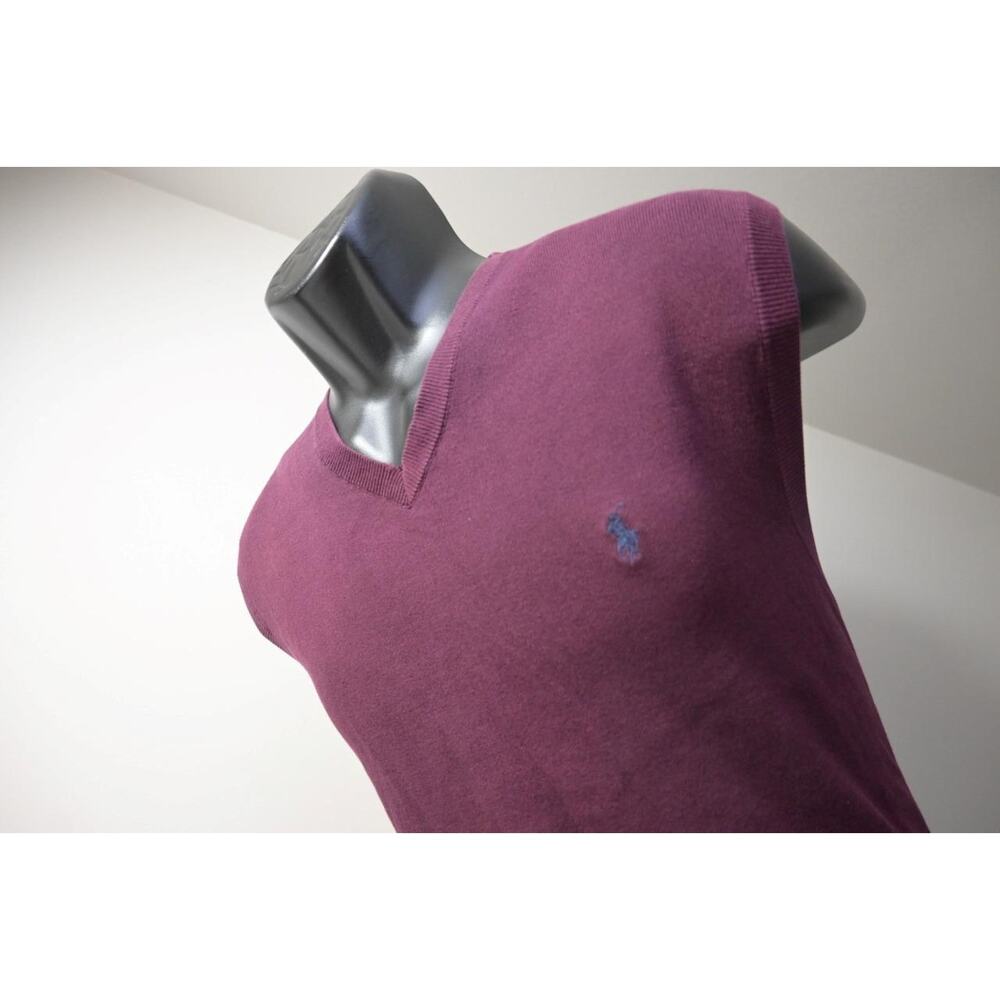 Polo Golf Ralph Lauren‎ Sweater Vest V Neck Burgundy Mens Size Large